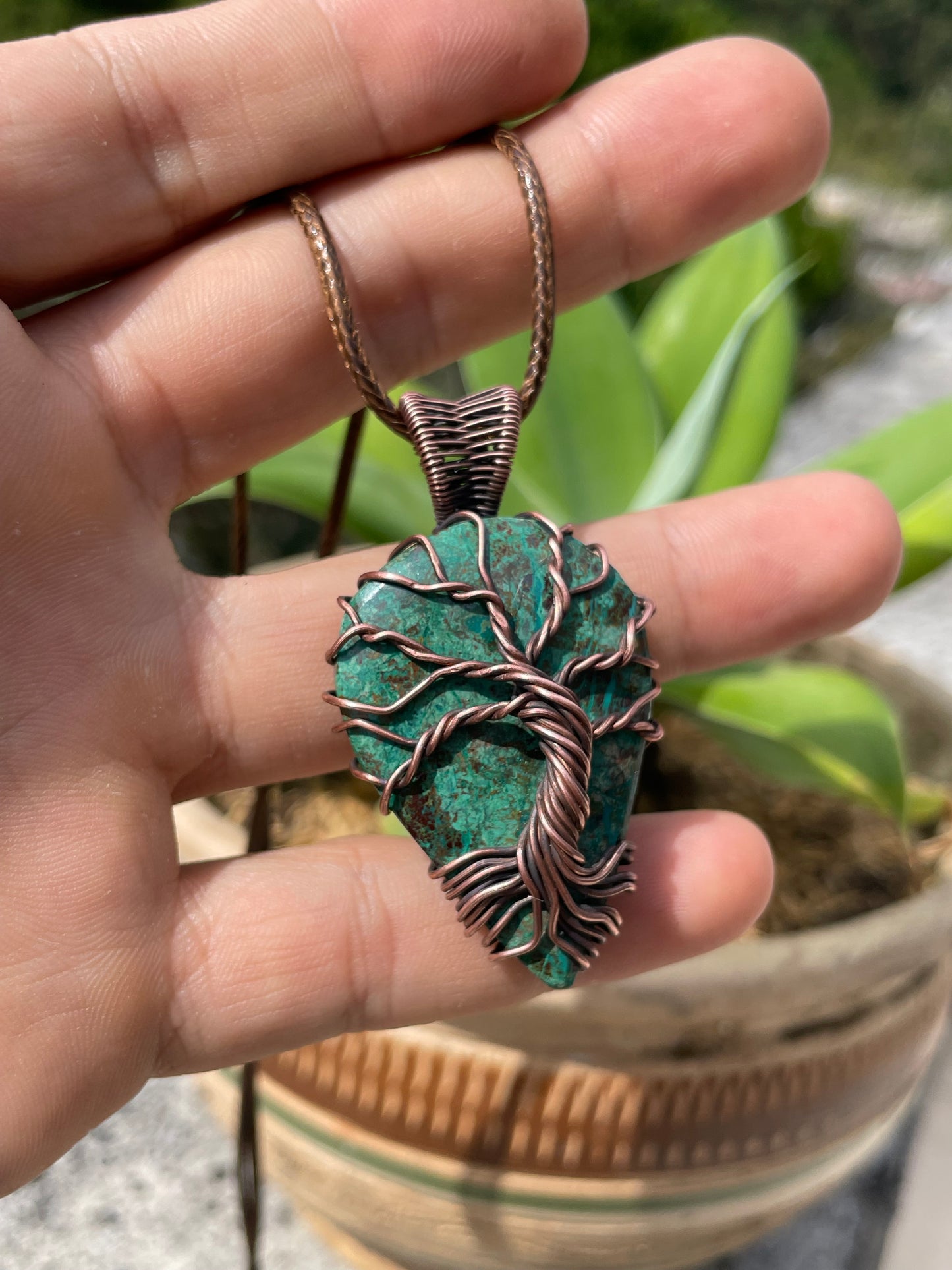 Collar de árbol de la vida con Crisocola.