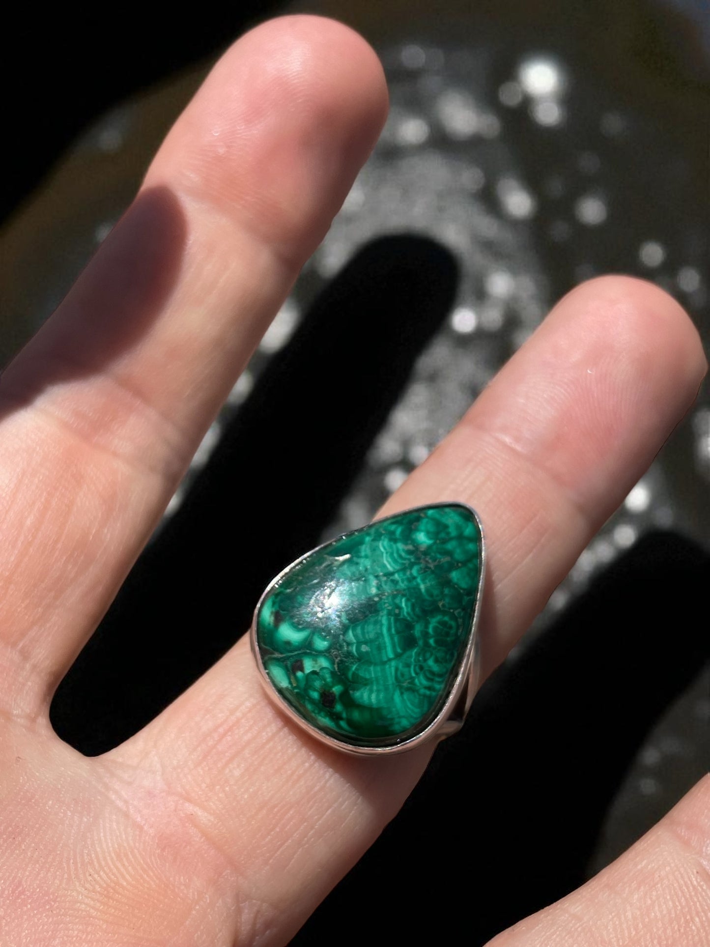 Anillo en Plata con Malaquita