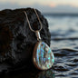 Collar con Abalon y Piedra Natural en Plata 925