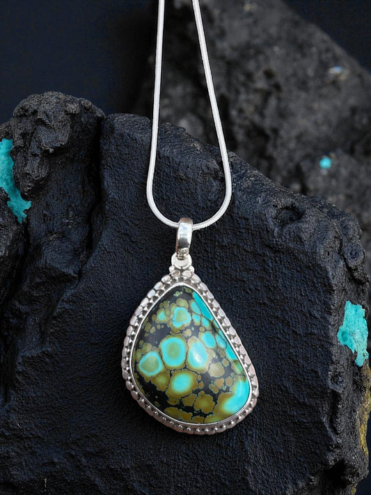 Collar con Turquesa, Piedra Natural, Engaste en Plata
