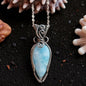 Collar con Larimar, Piedra Natural, Dije en Hilo de Plata 925