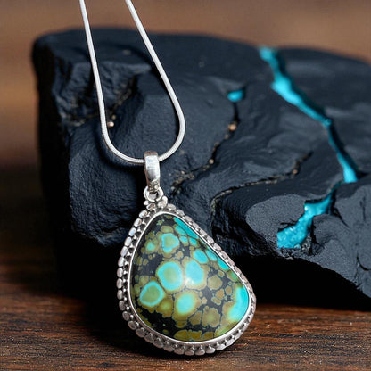 Collar con Turquesa, Piedra Natural, Engaste en Plata