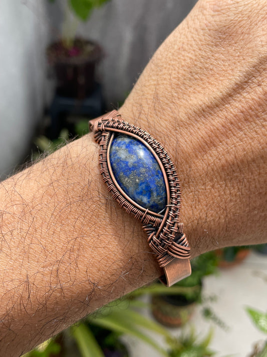 Brazalete en cobre con piedra Natural