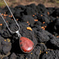 Collar con Jasper Rojo, Engaste en Plata 925