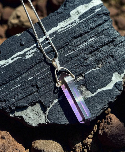 Dije Doble Punta de Amatista en Plata