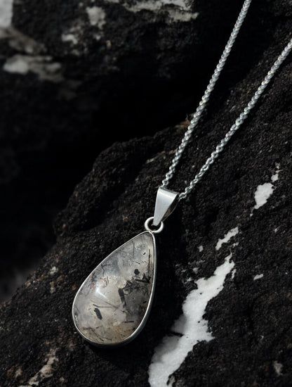 Collar con Cuarzo Rutilado en plata